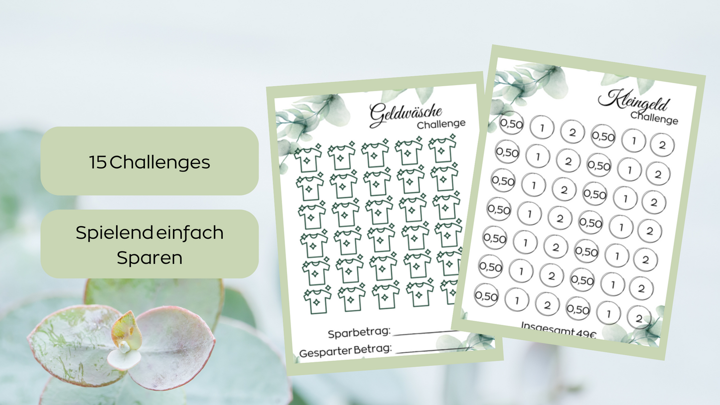 Digitale Budget Challenges zum ausdrucken